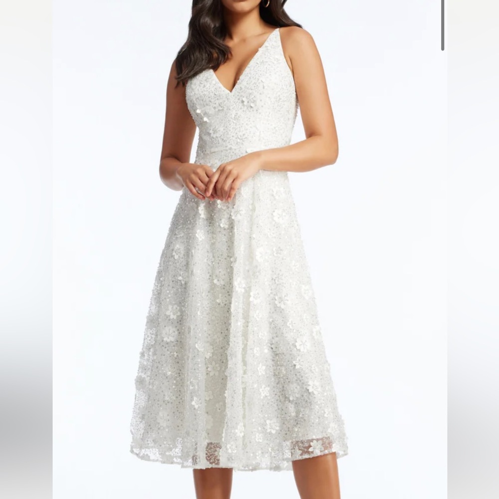 Dress the Population Elisa Floral Appliqué Sequin Fit & Flare Dress